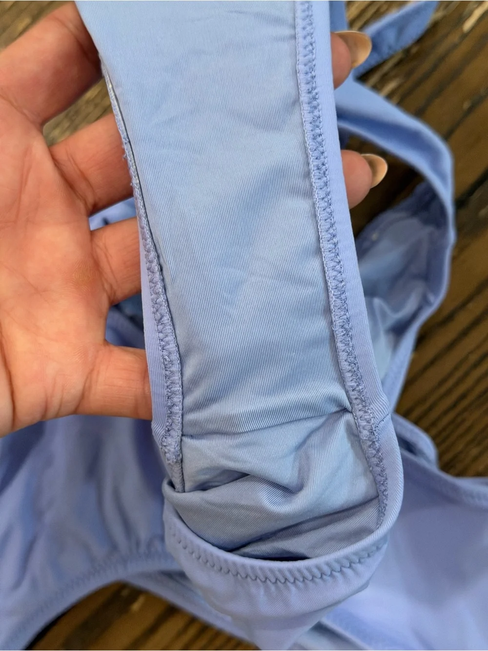 SKIMS One-Shoulder Cutout Swimsuit in Light Blue